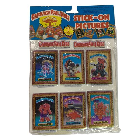 1986 Garbage Pail Kids Stick-On Pictures 6 Stickers Topps Item 7286 - Picture 1 of 7